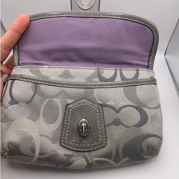 COACH y2k Signature Gray Wristlet - Picture 7 of 10
